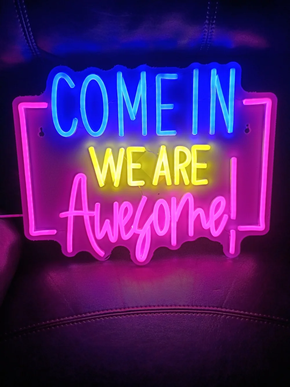 Come In We Are Awesome LED Neon Sign Colorful Wall Decor 15.75